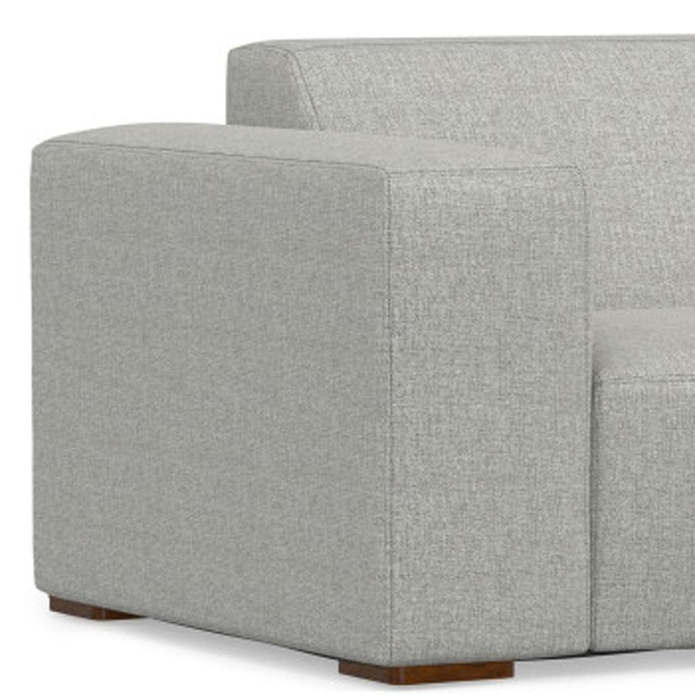 88" Gray Fabric Sofa With Ottoman With Brown Legs HomeRoots