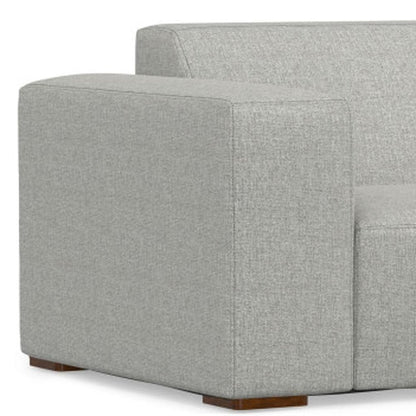 88" Gray Fabric Sofa With Ottoman With Brown Legs HomeRoots