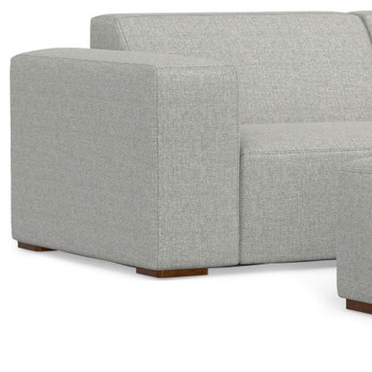 88" Gray Fabric Sofa With Ottoman With Brown Legs HomeRoots
