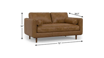72" Brown Leather Sofa With Ottoman HomeRoots
