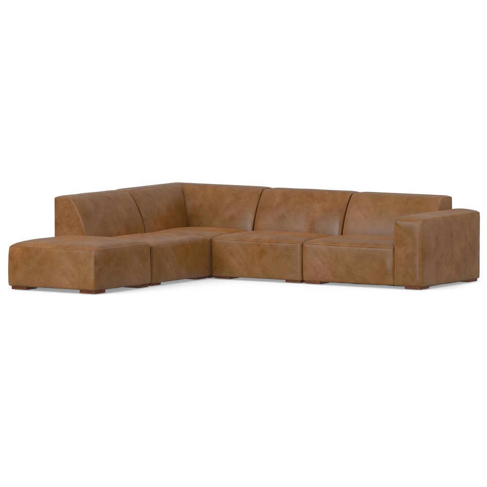 116" Brown Leather Sofa With Ottoman HomeRoots