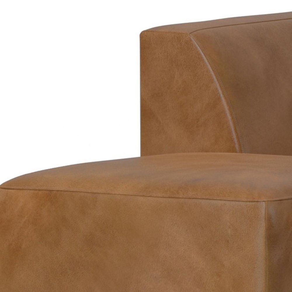 116" Brown Leather Sofa With Ottoman HomeRoots