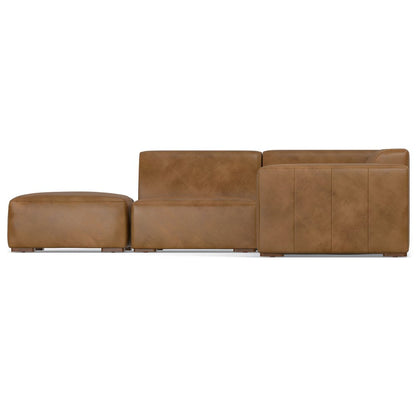 116" Brown Leather Sofa With Ottoman HomeRoots