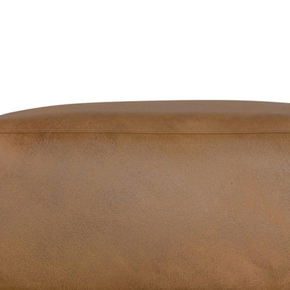 116" Brown Leather Sofa With Ottoman HomeRoots
