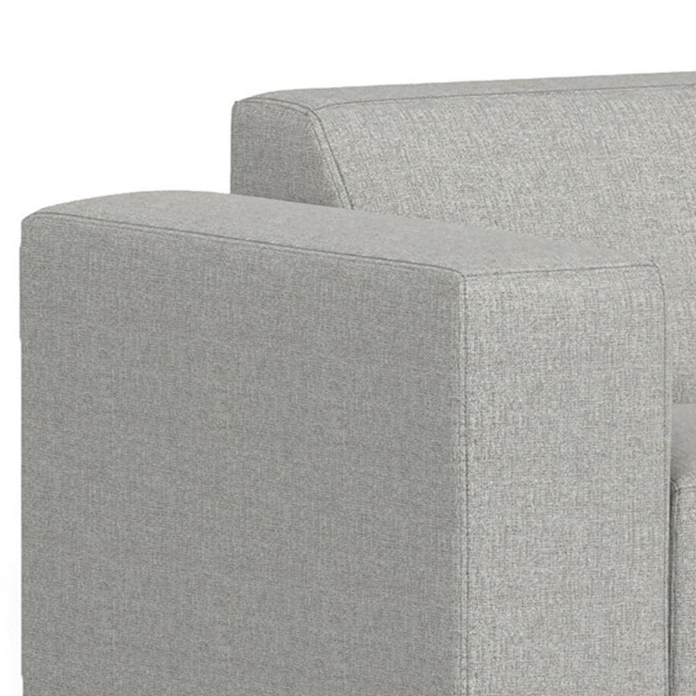 116" Gray Fabric Sofa With Ottoman With Brown Legs HomeRoots
