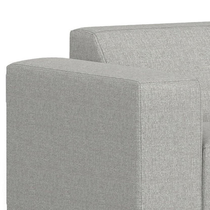 116" Gray Fabric Sofa With Ottoman With Brown Legs HomeRoots