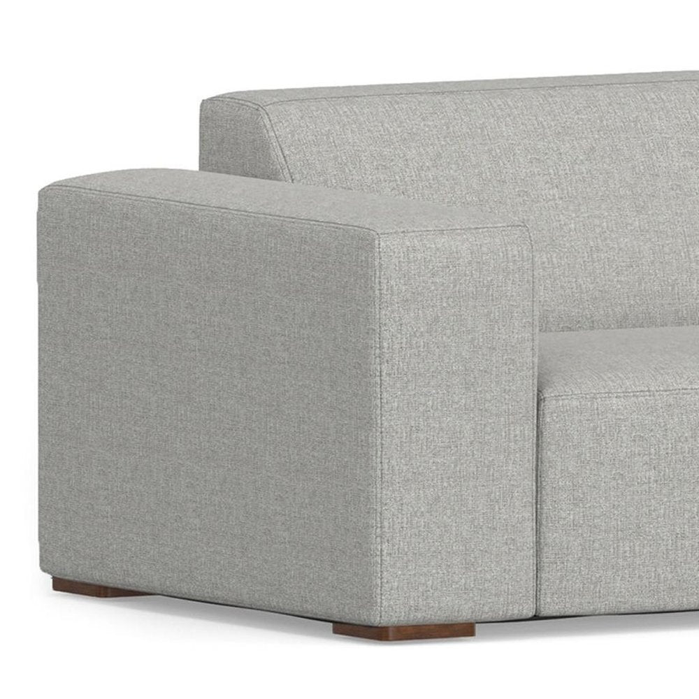 116" Gray Fabric Sofa With Ottoman With Brown Legs HomeRoots