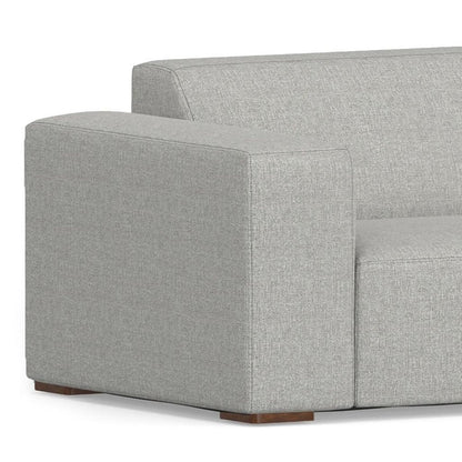 116" Gray Fabric Sofa With Ottoman With Brown Legs HomeRoots