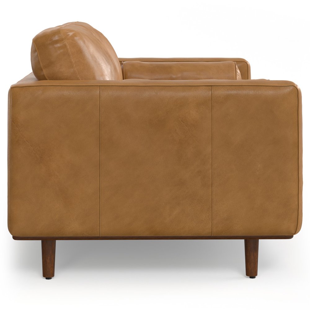 72" Sienna Leather Sofa With Ottoman With Brown Legs HomeRoots