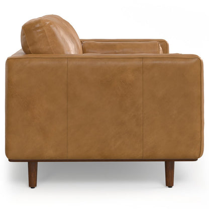 72" Sienna Leather Sofa With Ottoman With Brown Legs HomeRoots