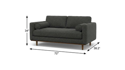 72" Gray Fabric Sofa With Ottoman With Brown Legs HomeRoots