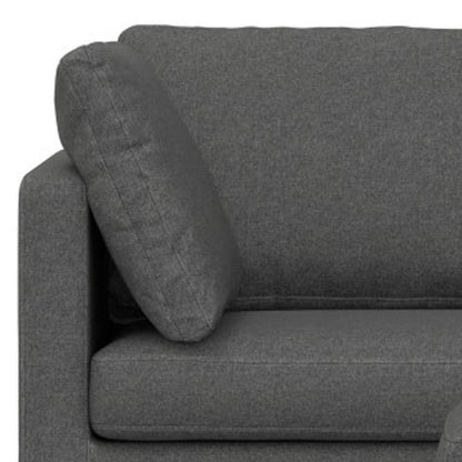 90" Gray Fabric Sofa With Ottoman With Black Legs HomeRoots