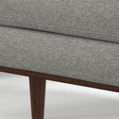 72" Gray Fabric Sofa With Ottoman With Brown Legs HomeRoots