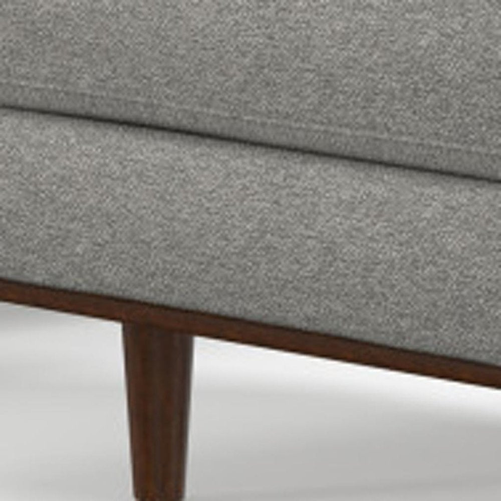 72" Gray Fabric Sofa With Ottoman With Brown Legs HomeRoots