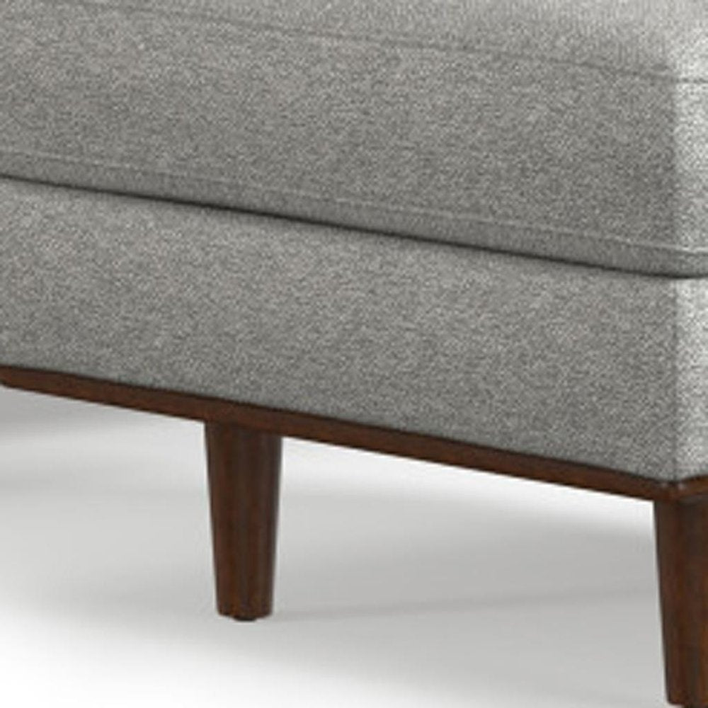 72" Gray Fabric Sofa With Ottoman With Brown Legs HomeRoots