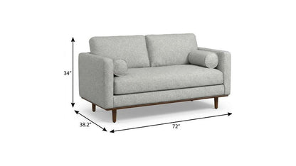 72" Gray Fabric Sofa With Ottoman With Brown Legs HomeRoots