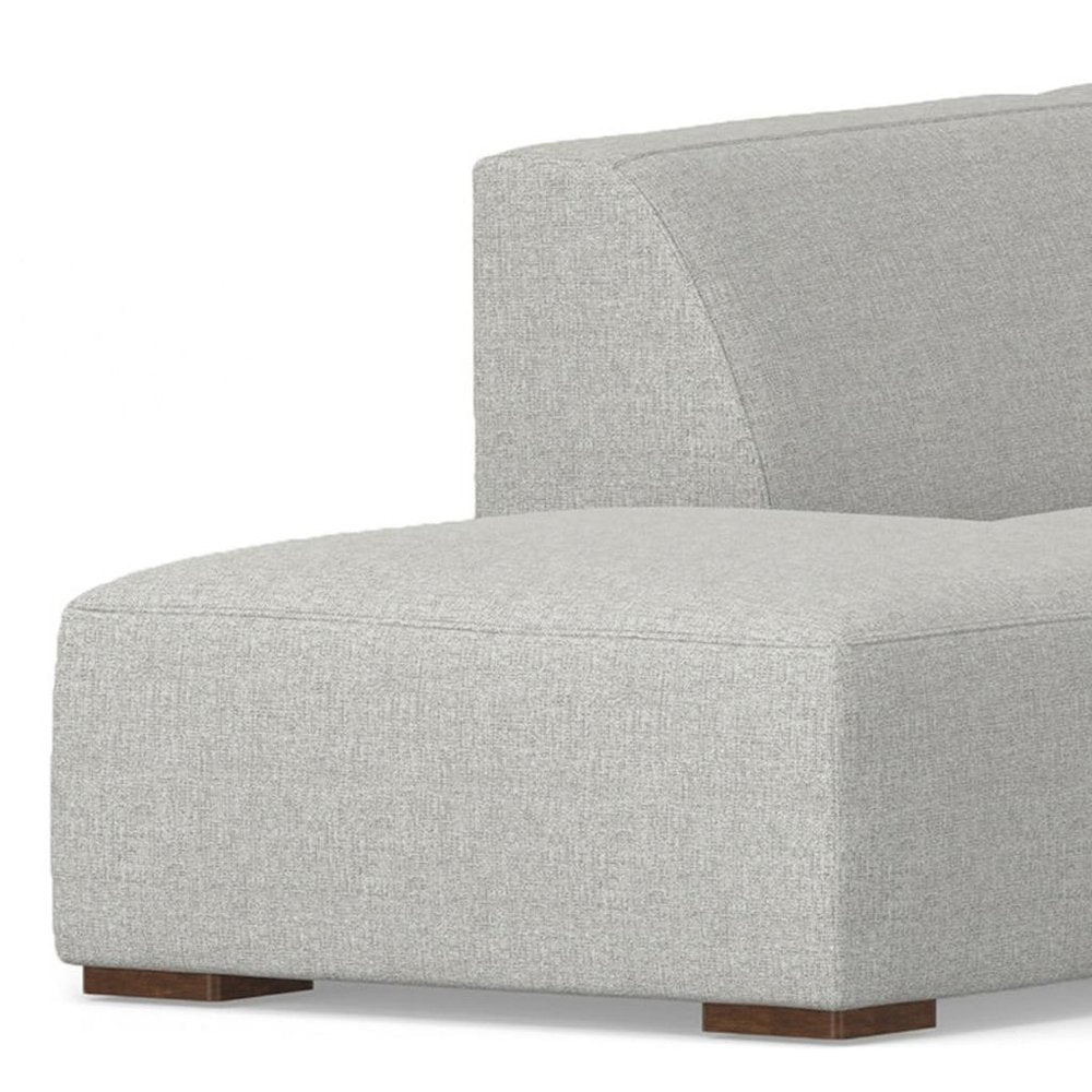 116" Gray Fabric Sofa With Ottoman With Brown Legs HomeRoots