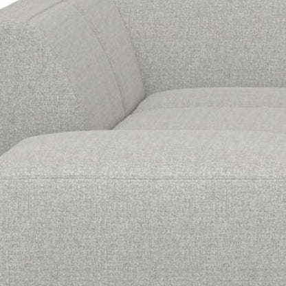 116" Gray Fabric Sofa With Ottoman With Brown Legs HomeRoots