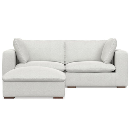 88" Gray Fabric Sofa With Ottoman With Brown Legs HomeRoots