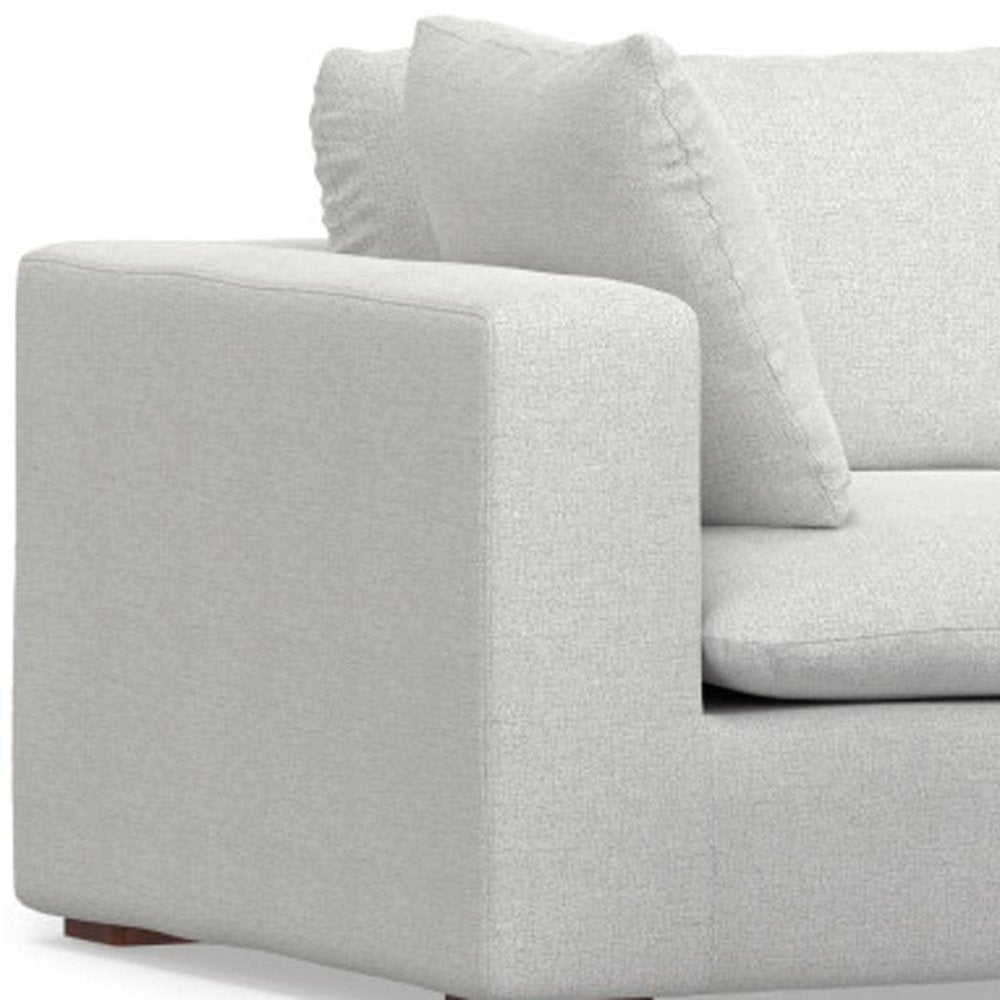 88" Gray Fabric Sofa With Ottoman With Brown Legs HomeRoots