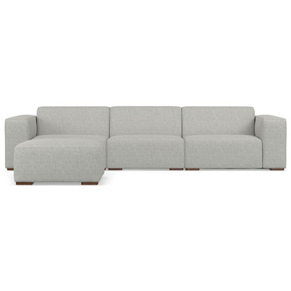 122" Gray Fabric Sofa With Ottoman With Brown Legs HomeRoots