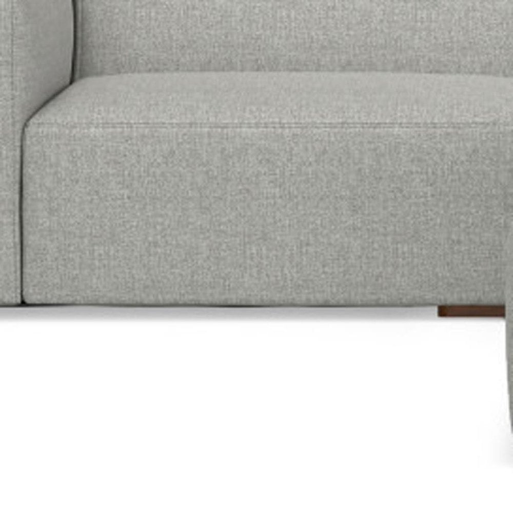 122" Gray Fabric Sofa With Ottoman With Brown Legs HomeRoots