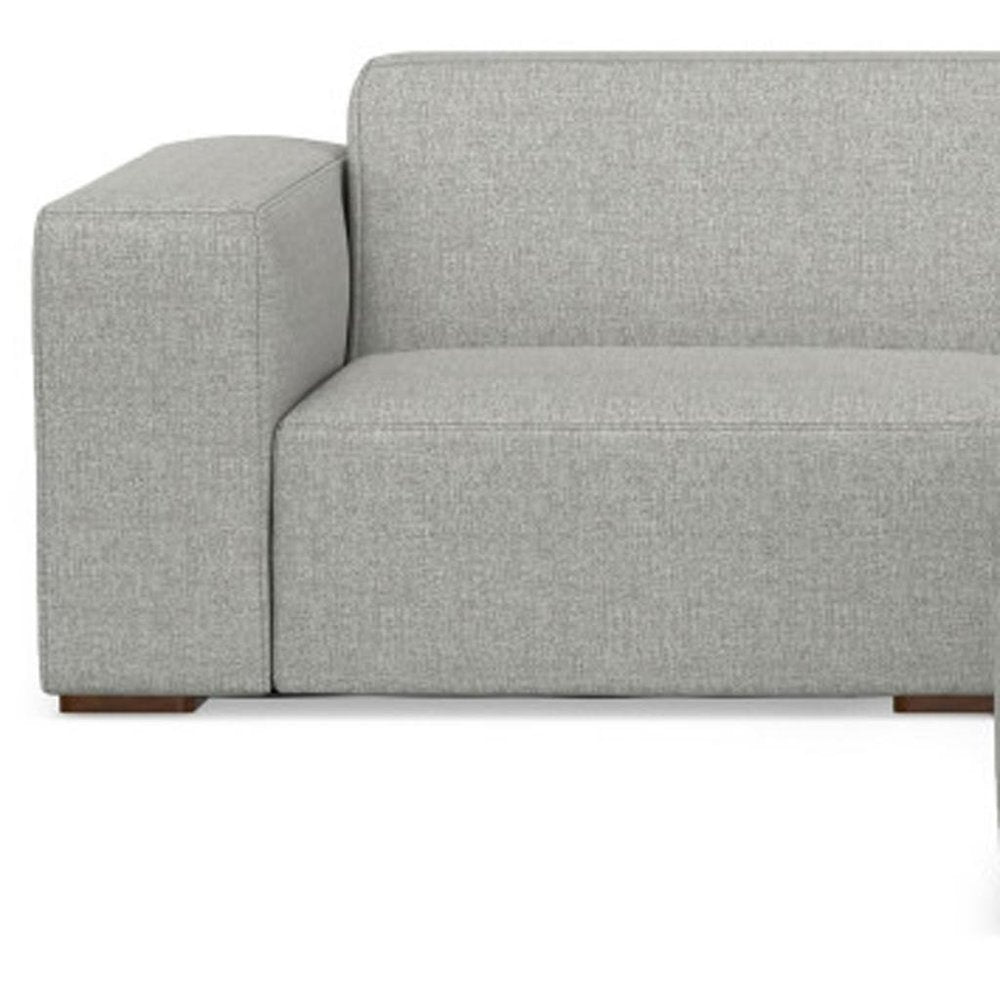122" Gray Fabric Sofa With Ottoman With Brown Legs HomeRoots