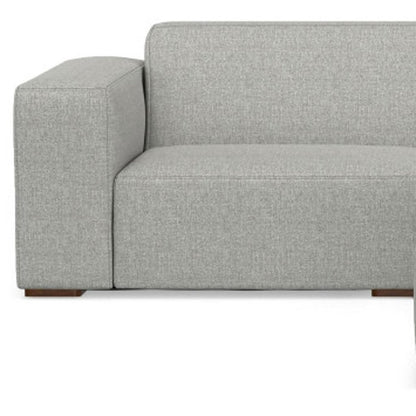 122" Gray Fabric Sofa With Ottoman With Brown Legs HomeRoots