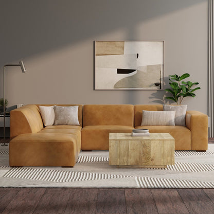 116" Sienna Leather Sofa With Ottoman With Brown Legs HomeRoots
