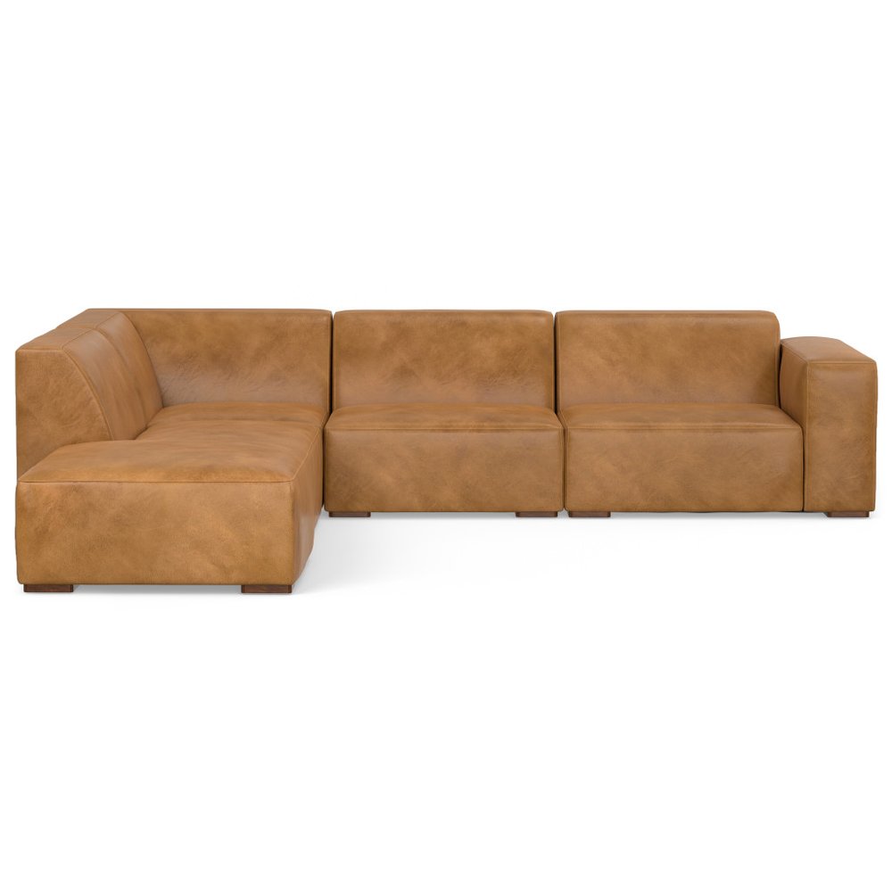 116" Sienna Leather Sofa With Ottoman With Brown Legs HomeRoots