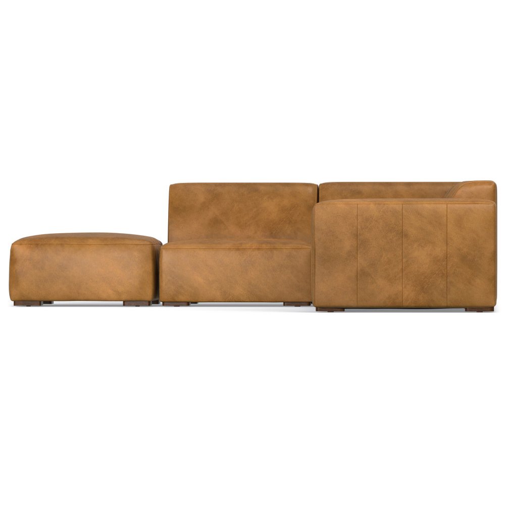 116" Sienna Leather Sofa With Ottoman With Brown Legs HomeRoots
