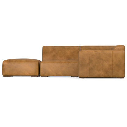 116" Sienna Leather Sofa With Ottoman With Brown Legs HomeRoots