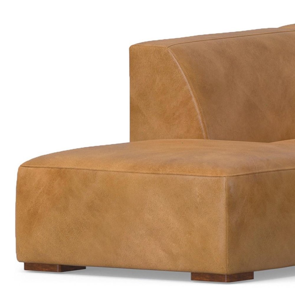 116" Sienna Leather Sofa With Ottoman With Brown Legs HomeRoots