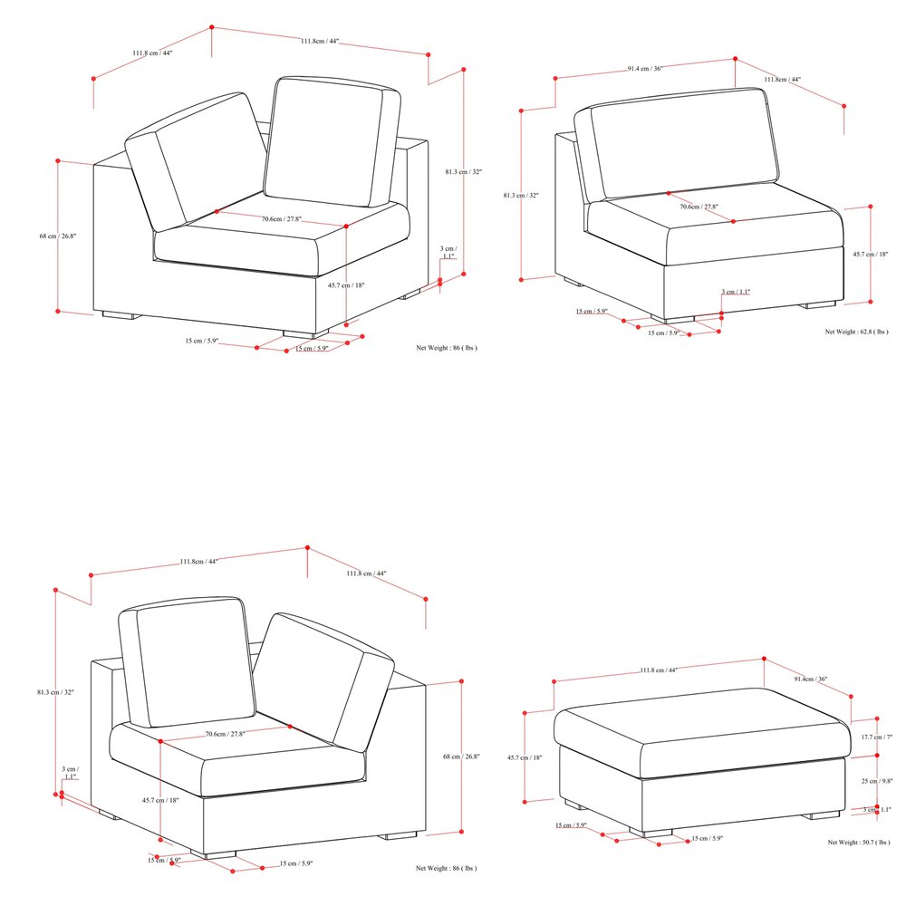 125" Gray Fabric Sofa With Ottoman With Brown Legs HomeRoots