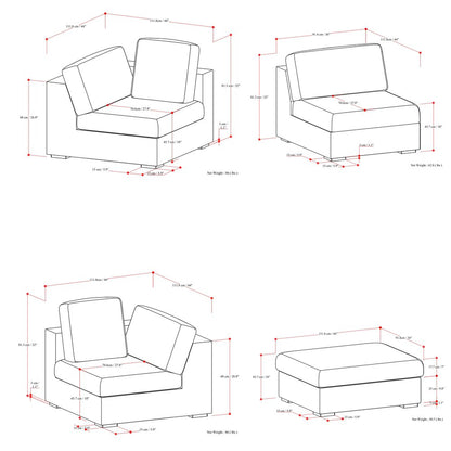 125" Gray Fabric Sofa With Ottoman With Brown Legs HomeRoots