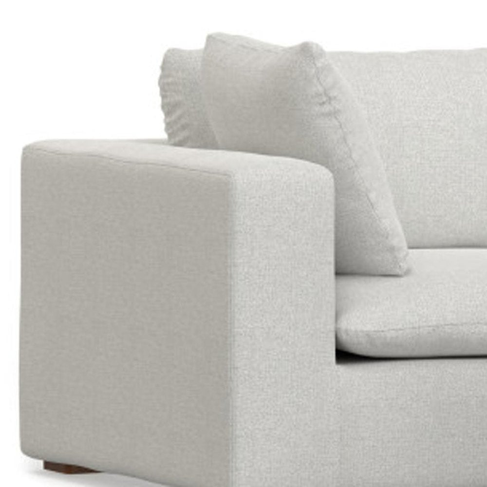 125" Gray Fabric Sofa With Ottoman With Brown Legs HomeRoots