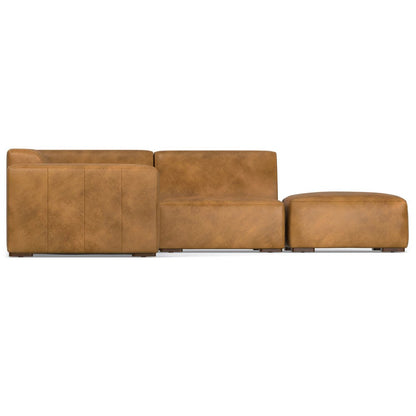 116" Sienna Leather Sofa With Ottoman With Brown Legs HomeRoots