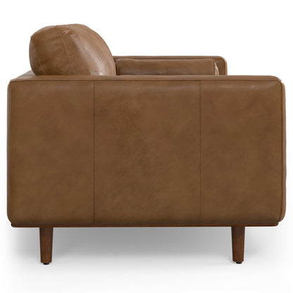 89" Brown Leather Sofa With Ottoman HomeRoots
