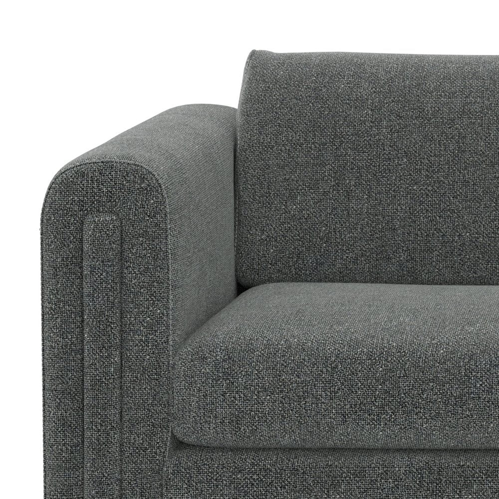 84" Dark Gray Fabric Sofa With Walnut Legs HomeRoots