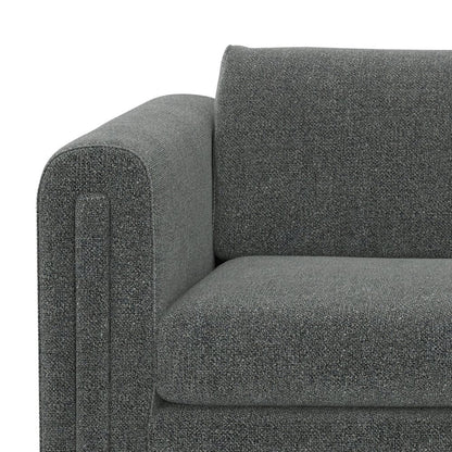 84" Dark Gray Fabric Sofa With Walnut Legs HomeRoots