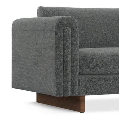84" Dark Gray Fabric Sofa With Walnut Legs HomeRoots