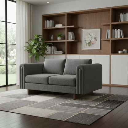 61" Dark Gray Fabric Sofa HomeRoots
