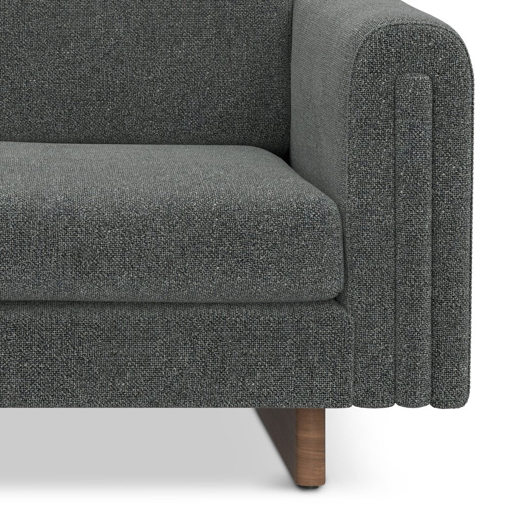 61" Dark Gray Fabric Sofa HomeRoots