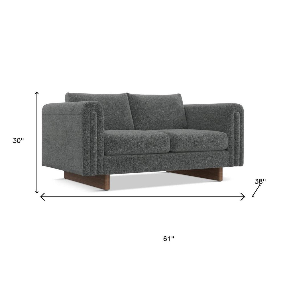 61" Dark Gray Fabric Sofa HomeRoots