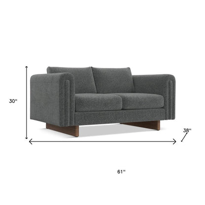 61" Dark Gray Fabric Sofa HomeRoots