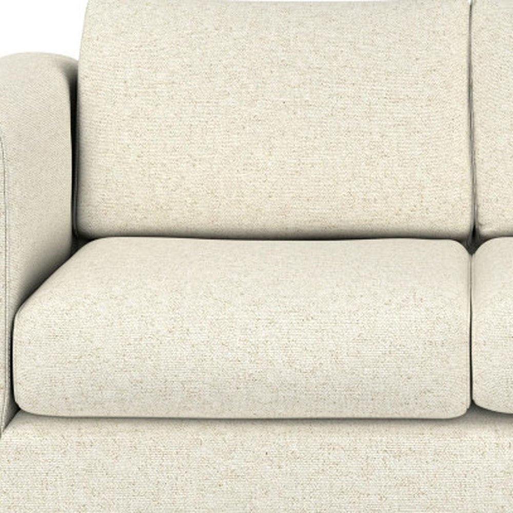 61" Ivory Fabric Sofa With Walnut Legs HomeRoots
