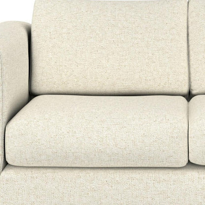 61" Ivory Fabric Sofa With Walnut Legs HomeRoots