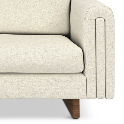 61" Ivory Fabric Sofa With Walnut Legs HomeRoots