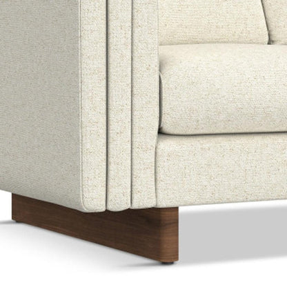 61" Ivory Fabric Sofa With Walnut Legs HomeRoots