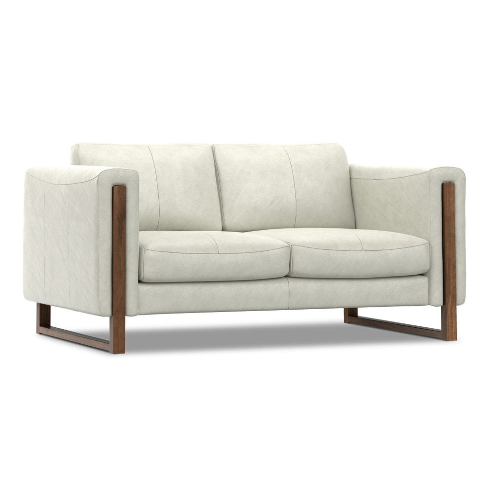 62" Gray Leather Sofa HomeRoots